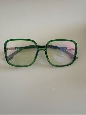 Green Oversized Square Women's Sunglasses